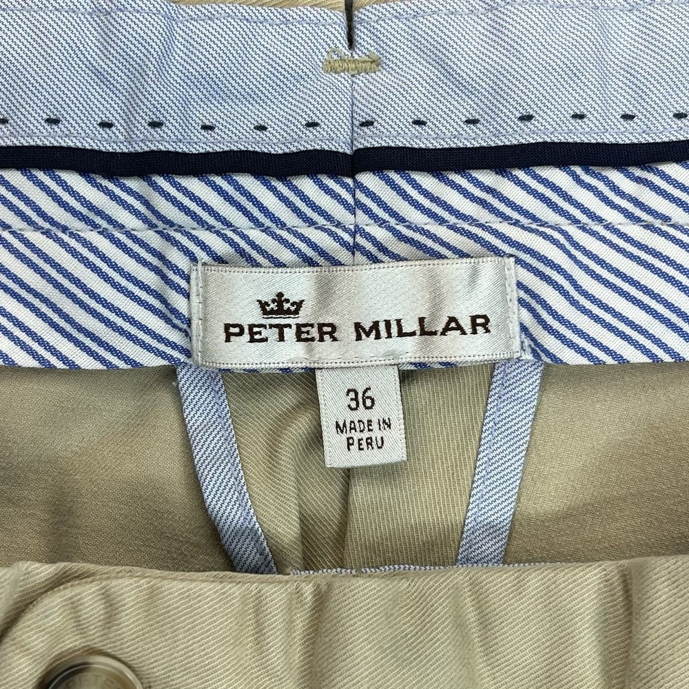 Peter Millar Pants Mens 36x30 Beige Khaki Chino Straight Leg Casual Preppy - Picture 2 of 10